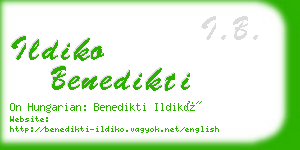 ildiko benedikti business card